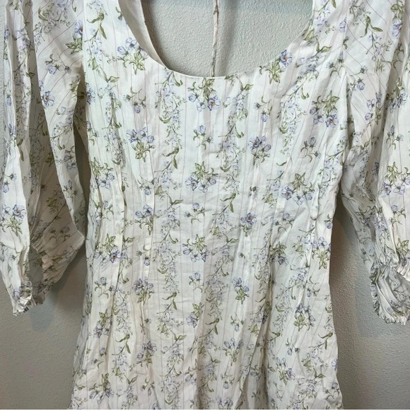 NWOT Brock Collection X H&M Lyocell-blend Dress Floral White Casual Women Small - Picture 5 of 12